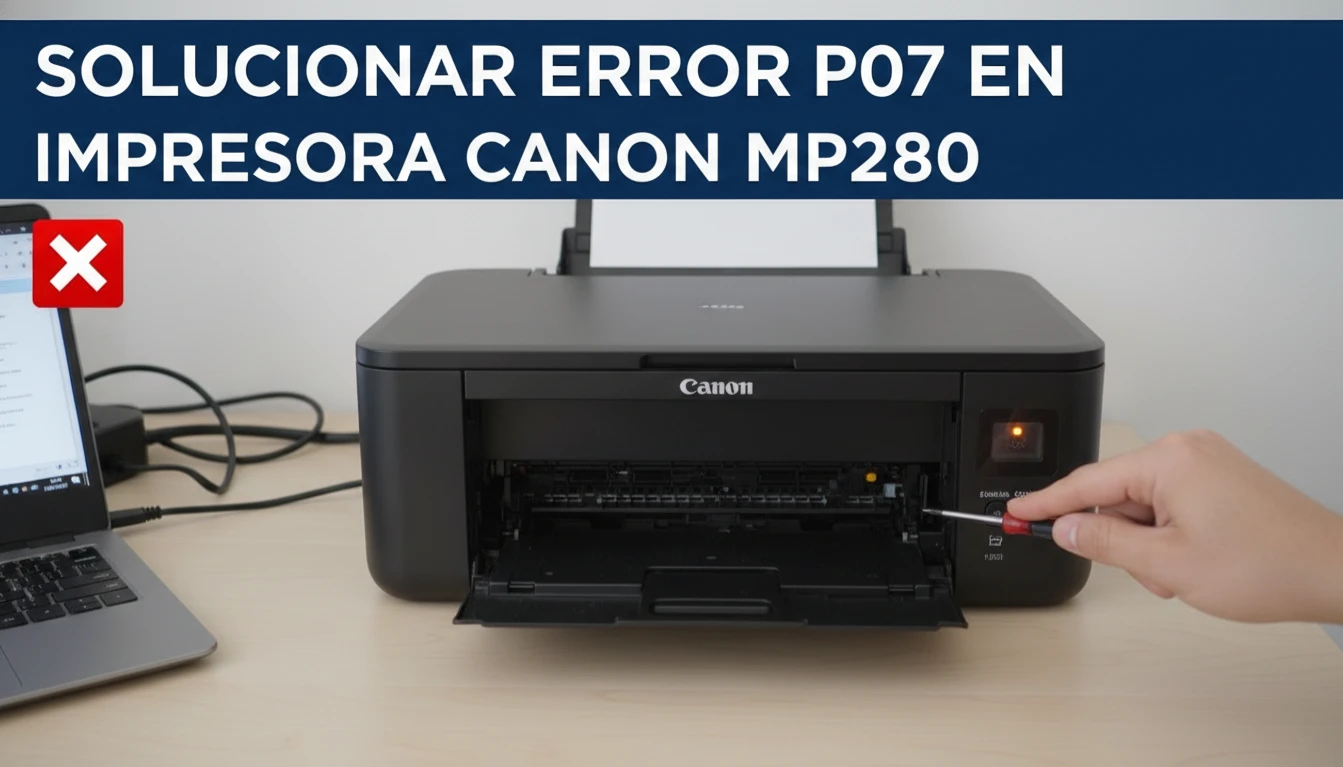 Solucionar el error P07 en impresoras Canon Mp280